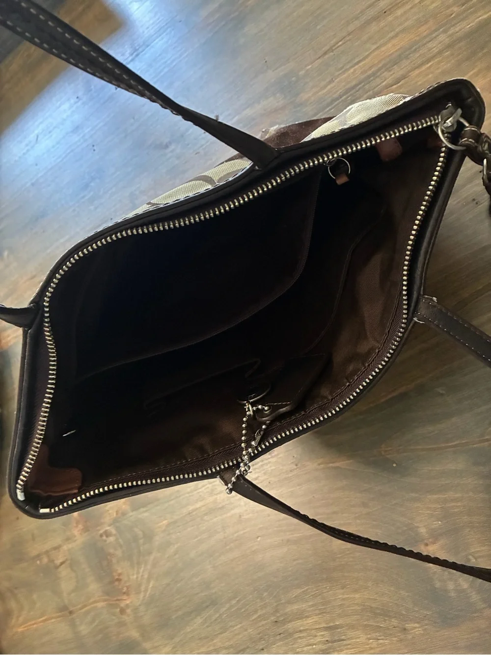 Brown Signature-Pattern Tote Bag